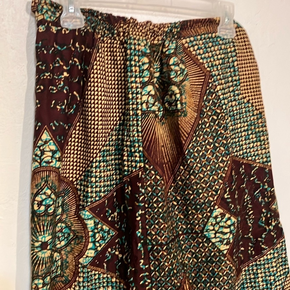 Batik handmade skirt with Mandela vintage fabric size Large hippy boho original - Picture 2 of 12